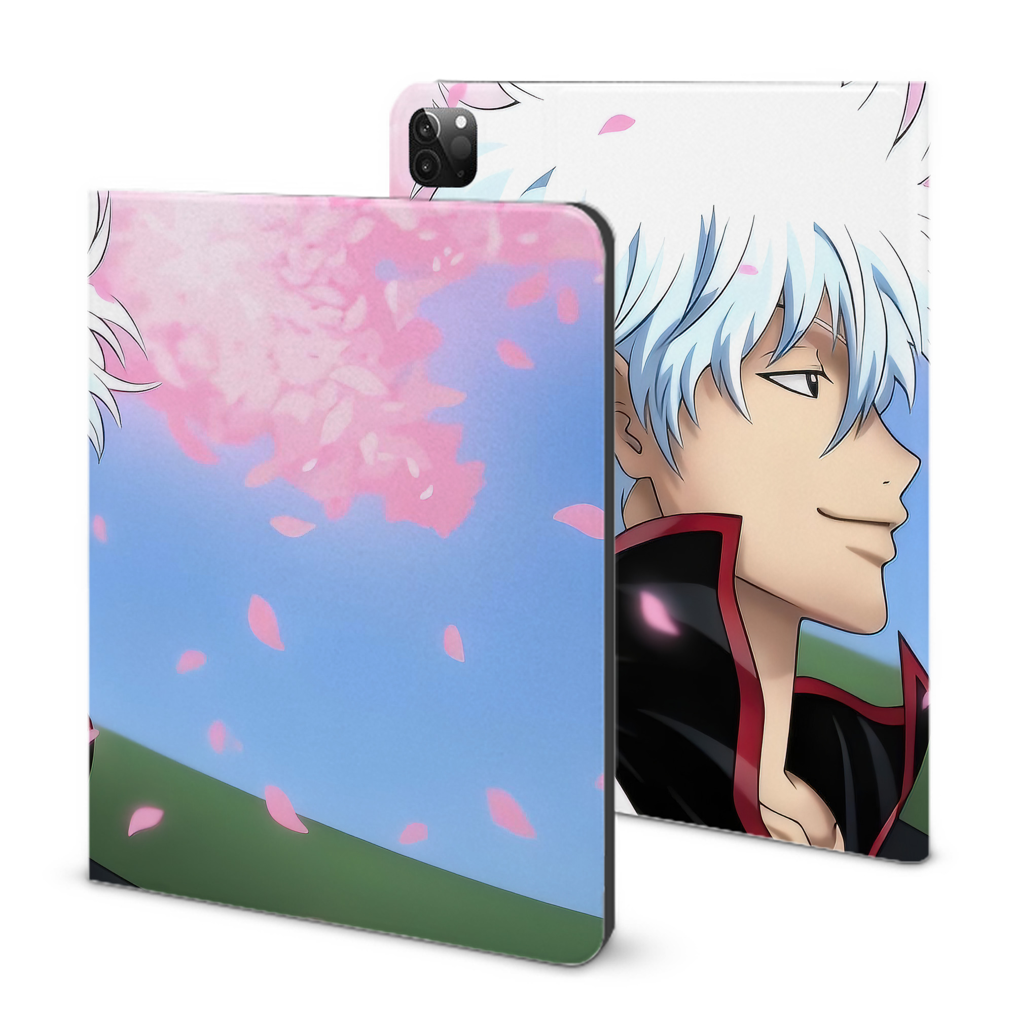 （画像用） ぎんたま 坂田銀時（さかたぎんとき） 神楽 志村新八（しむら しんぱち） GINTAMA Sakata Gintoki Kagura Shimura Shinpachi IPadケース ペンホルダー付き ブックスタイルデザイン